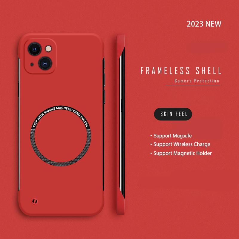 Ultra Thin Hard PC For Magsafe Frameless Magnetic Phone Case For iPhone 14 11 12 13 Pro Mini XR XS Max X 7 8 14 Plus SE Wireless Charging Cover