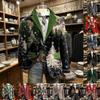 Men's Printed Corduroy Warm Pocket Suit Jacket Cardigan Men's Casual Suit