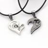 New Single Heart Couple Necklace Heart Shaped Diamond Pendant Valentine Gift Couple Pendant