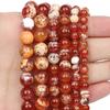 Natural Fire Agate Stone Beads 6/8/10mm Round Loose Spacer Beads For Jewelry Making Supplier Diy Women Bracelet Necklace