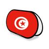 Drapeau Ovale - Tunisie - 70 X 120 Cm - Polyester - Impression Recto/verso - Pliable Rétractable