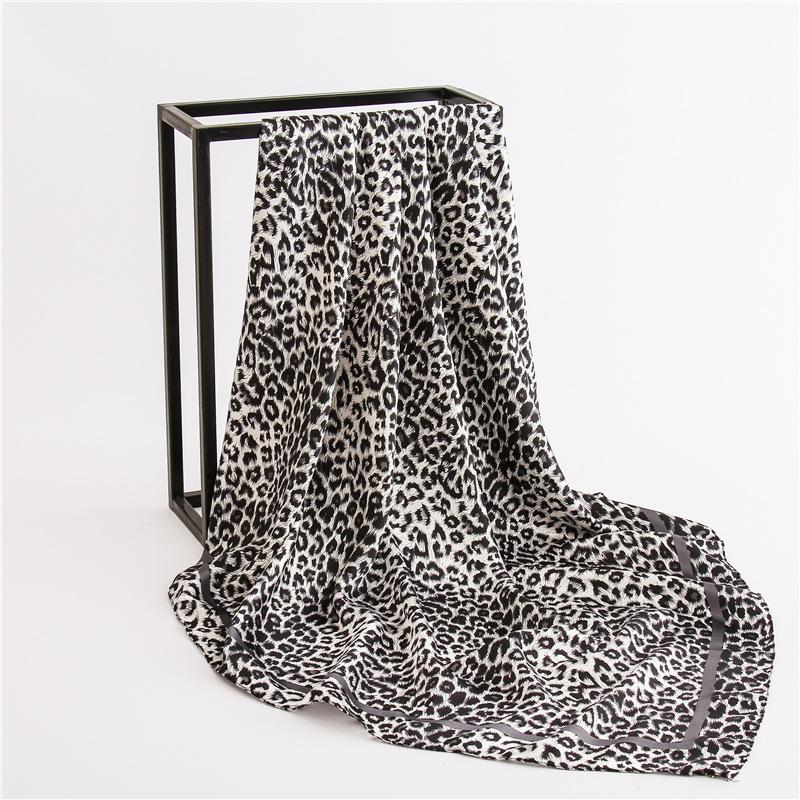 90cm Square Shawls Women Hijab Scarf For Hair Fashion Print Kerchief Neck Scarves Female Silk Satin Bag Scarfs For Ladies Banada