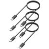 Lot 3 Cables for Sony PSP-1000/PSP-1004/Speedlink Game Controller - Cable Mini B/USB-C Black 1 Meter Phonillico®