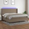 VidaXL Slat Bed Base with Mattress and LEDs, Upholstered Bed with Headboard, Double Bed, Adult Bedroom Bed, 3138425