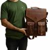 Goat Leather Backpack Bag Laptop Rucksack Vintage Brown Men Genuine S Travel Bag