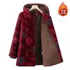 New Elderly Winter Cotton-padded Jacket with Fleece Thermal Hooded Jacket Old Lady Cotton-padded Jacket Medium and Long