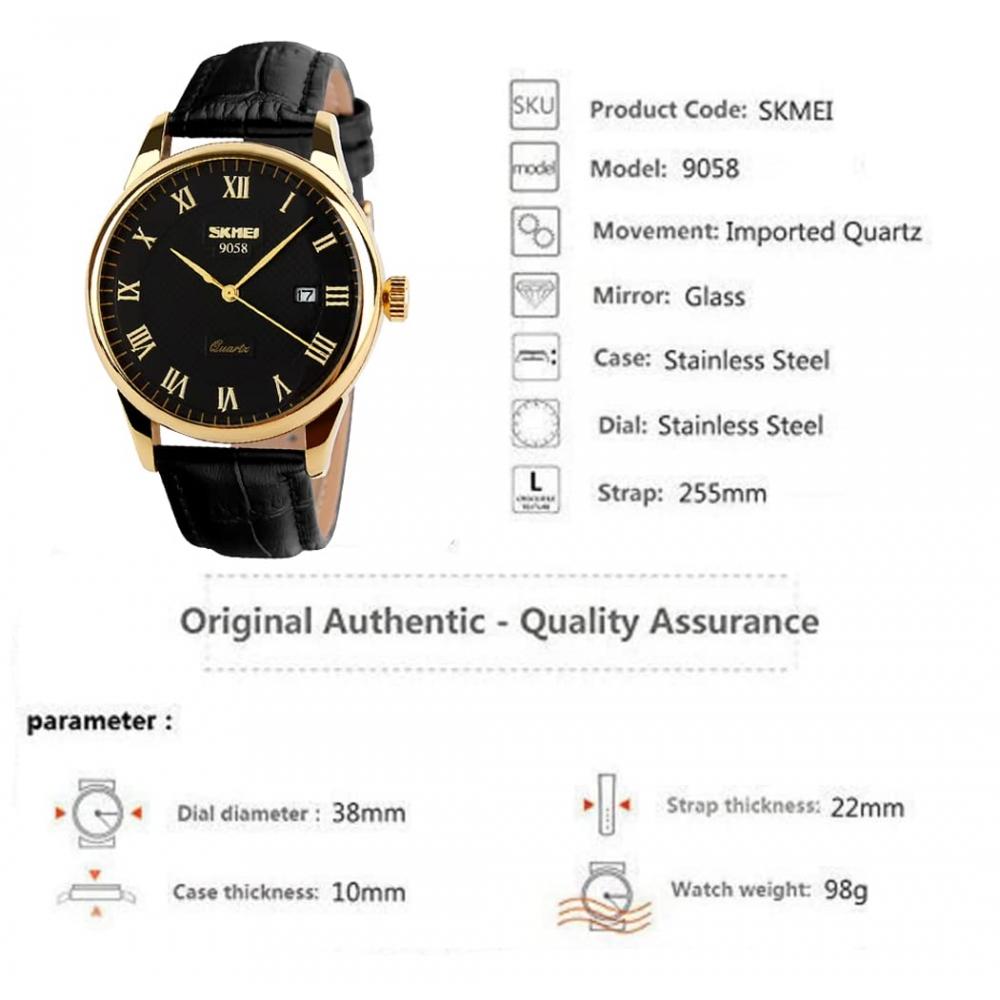 Watch for Men's Black Leather Belt Business Arm Watch Men's Waterproof Quartz Analog Stylish Classic Casual Simple Date Lightweight Men's Watch Father