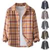 Men's Autumn Button-Down Casual Loose Plaid Long Sleeve Shirt