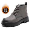 Martin Boots Men's 2025 Winter New Thick-soled 6-hole British Style Trend Warm High-top Leather Boots Velvet Short Boots