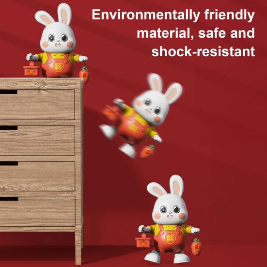 Electric Dancing Rabbit Toy with LED Light Music Toddlers Easter Bunny Walking Toy Boys