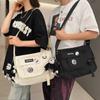 Women Solid Color Crossbody Bag Men's Large Capacity Messenger Bag Student Shoulder Bag