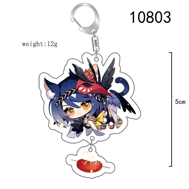 Cute Genshin Impact Acrylic Keychain Yoimiya Kazuha Kamisato Ayaka Rosaria Figures Pendant Keyring Ornament