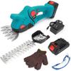 Cordless Grass Shear, 2-in-1 Handheld Hedge Trimmer, 21V Electric Shrub Trimmer, 1260-RPM Cordless Electric Bush Trimmer