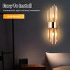 Clear Crystal LED Wall Lamp G9*2 Bulb Stainless Steel Wall Lights For Foyer Bedroom Aisle Dining Room 220V Gold Sconces