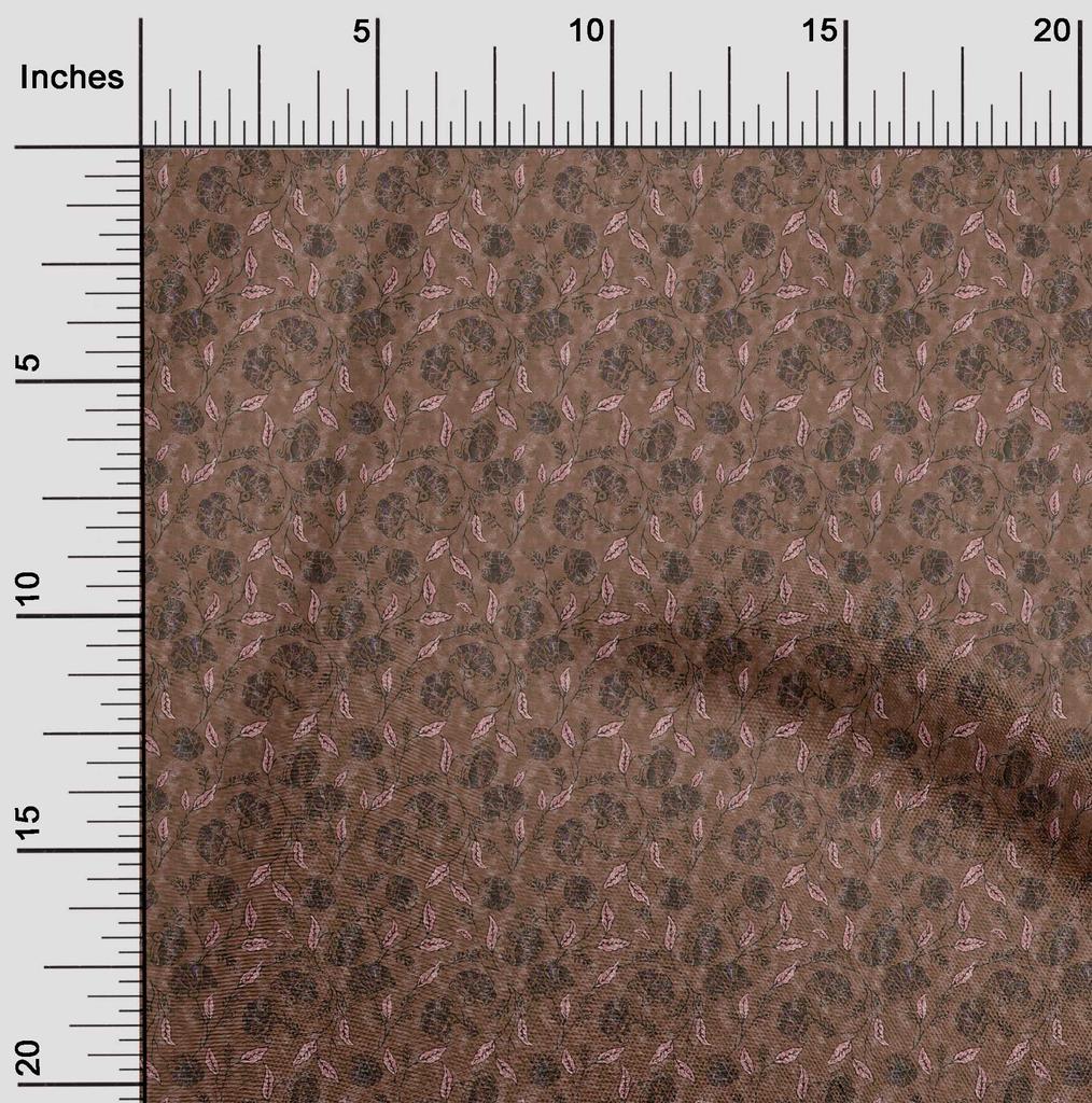 oneOone Cotton Flex Brown Fabric Batik Sewing Material Print Fabric By The Yard 40 Inch