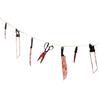 12pcs/set Halloween Plastic Blood Knife Tools Sets Horror Spooky Haunted House Hanging Knife Garland Banner Halloween Decoration