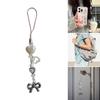 Elegant Phone Charm Keychain with Bowknot Flower Keyring for Girls Women Fashion Jewelry Bag Pendant Accessory