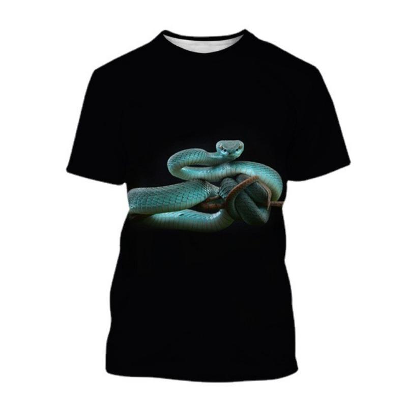 Cobra Series 3D Printed Men's Casual Short Sleeved T-shirt