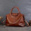 Retro Genuine Leather Women's Bag Large Capacity Tote Bag Simple Commuter Solid Color Handbag