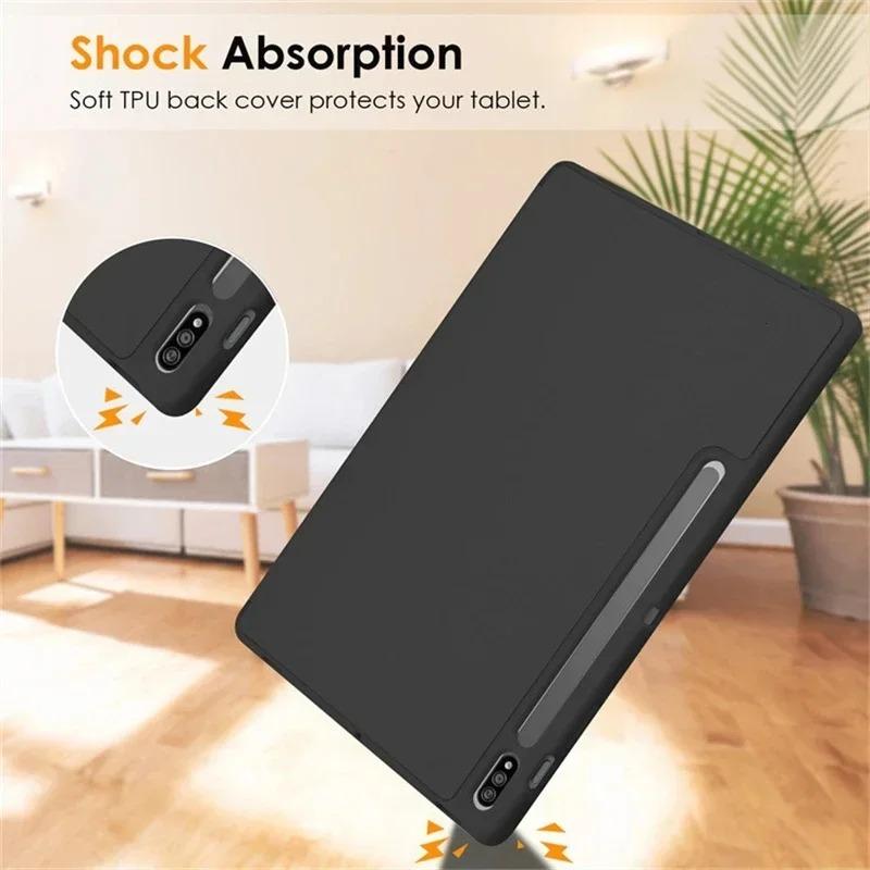 Tablet Flip Smart Leather Case for Samsung Galaxy Tab S10 Plus S10+ 12.4 S10 Ultra 14.6 2024 S9 FE S8Plus S7 FE A9 A8 S6 Lite