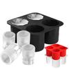 4 Cavities Silicone Shot Glass Ice Molds Reusable Whiskey Ice Cube Trays for Freezer Food Grade Ice Cup Tray Maker