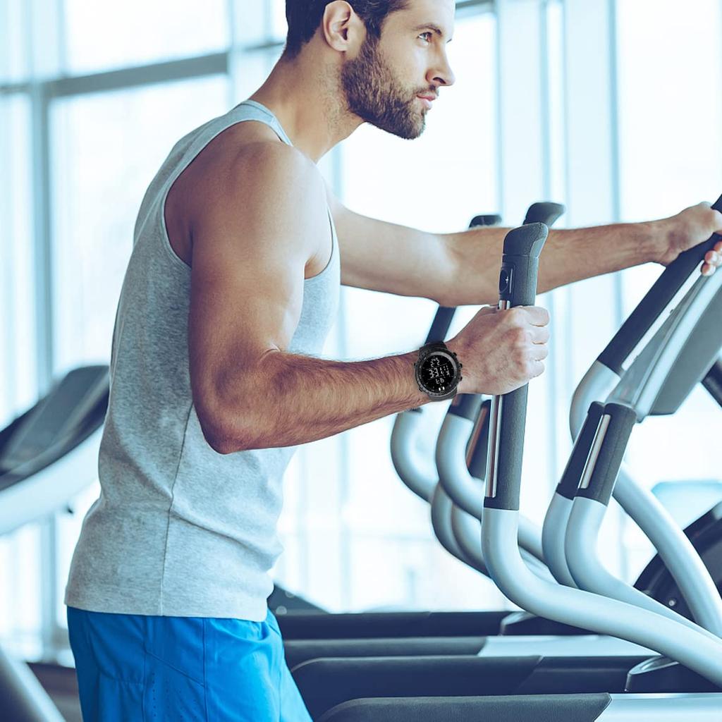 PALADA Watch Sports Digital Electronic Quartz Movement Waterproof Military Business Casual LED Backlight Black Men's –