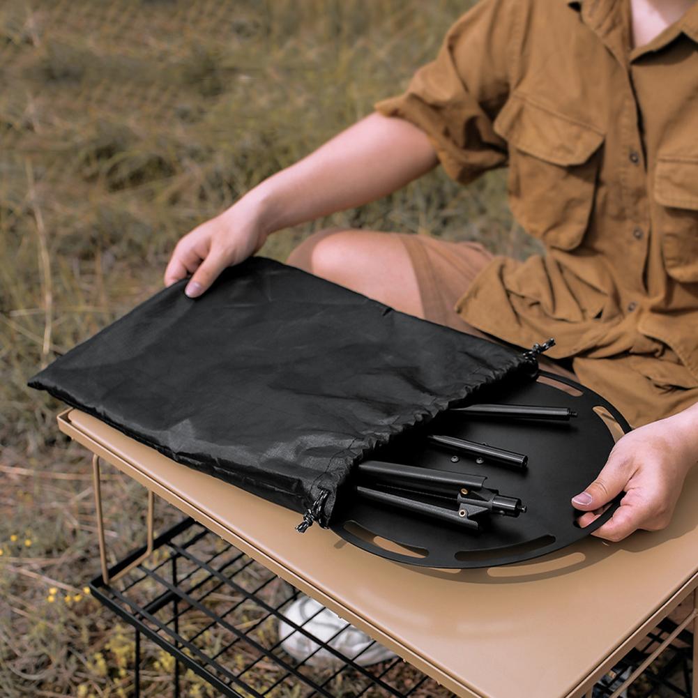 Outdoor Folding Camping Table Aluminium Alloy Telescopic Round Table With Light Pole Height Adjustable Outdoor Picnic Tables