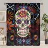 2 Pieces - Skull - Printed Curtains - Polyester Material - Bedroom, Living Room, Study Private Curtains - Customizable Patterns