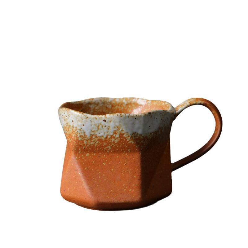 Creative Coffee Cup Coarse Pottery Water Cup Retro Supply Niche Ceramic Cup Japanese Ceramic Special-Shaped Cup