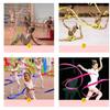 2Meters Colorful Gym Ribbon with Twirling Rod Ribbon Wand for Artistic Dancing Dance Ribbons Gymnastics Ribbon for Kids
