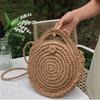 Casual Straw Shoulder Bags Small Round Crossbody Purse Beach Travel Handbags Tote