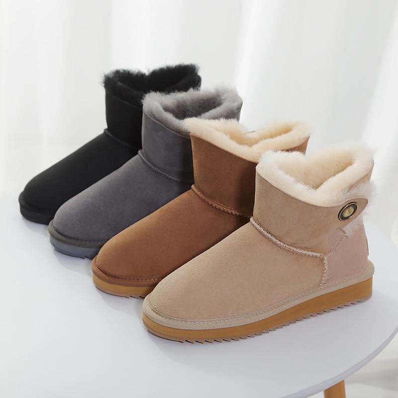 100% Natural Wool New Arrival 2024 Woman Winter Classic Snow Boots Genuine Sheepskin Women's Boots High Quality Shoes Women