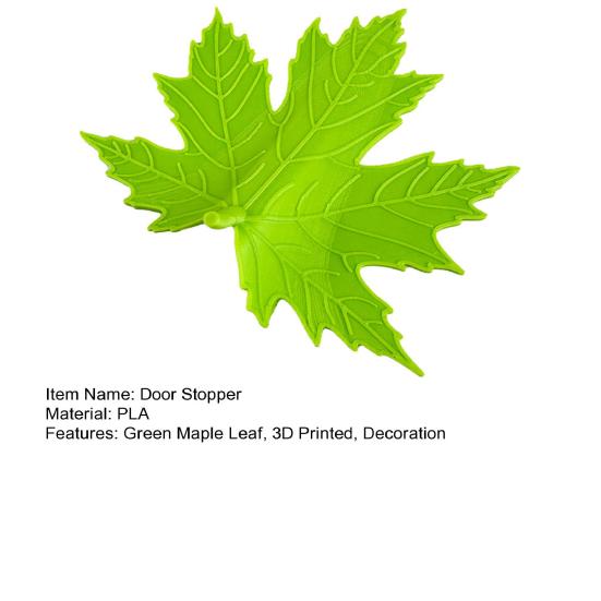 Green Maple Leaf Door Stopper Wedge 3D Printed Simulation Leaf Model Windproof Anti-collision Carpet Tile Concrete Wooden Floor Decorative Doorstop