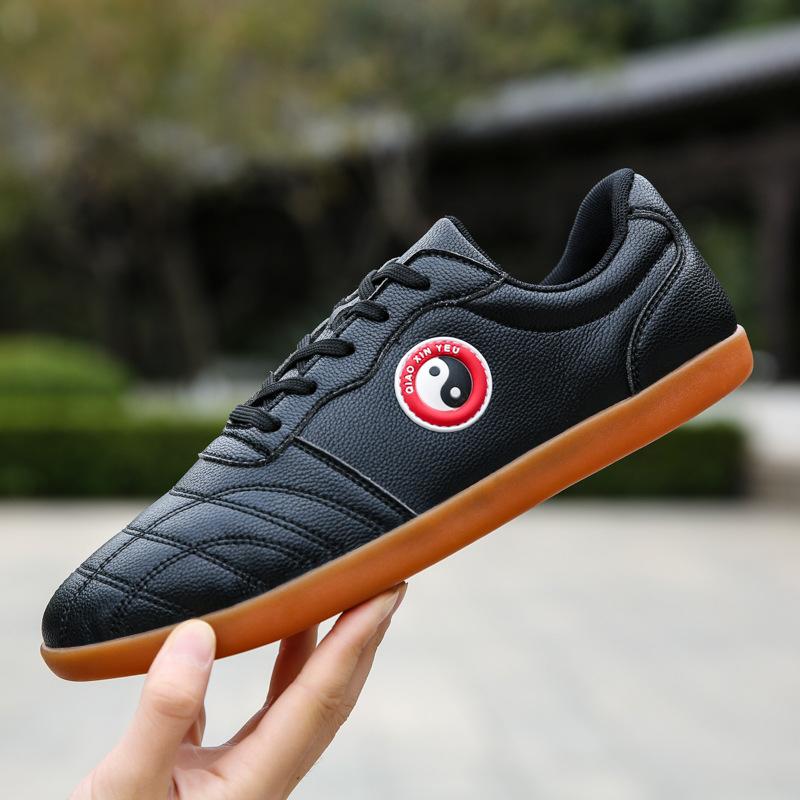 Genuine Leather Tendon Bottom Sneaker Martial Arts Shoes Soft Cowhide Tai Chi Practice Shoes Men's