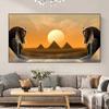 Vintage Abstract Egyptian Pyramids Desert Landscape Canvas Painting Posters and Prints Wall Art Living Room Home Decor No Frame