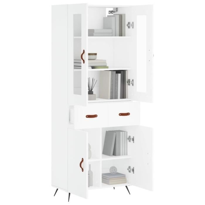 VidaXL Highboard White 69.5x34x180 Cm Engineered Wood 3198505