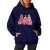 Women's Sweatshirts O-neck Long Sleeve Christmas Printed Top Solid Color Hoodie