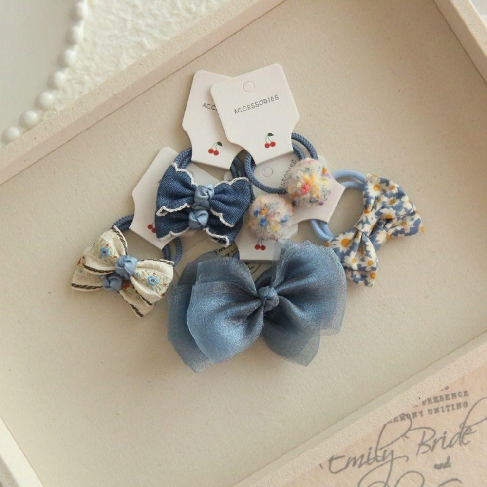 10Pcs Cute Hair Ties Bowknot Sweet Hair Rope Luxury Bows Flower Headdress
