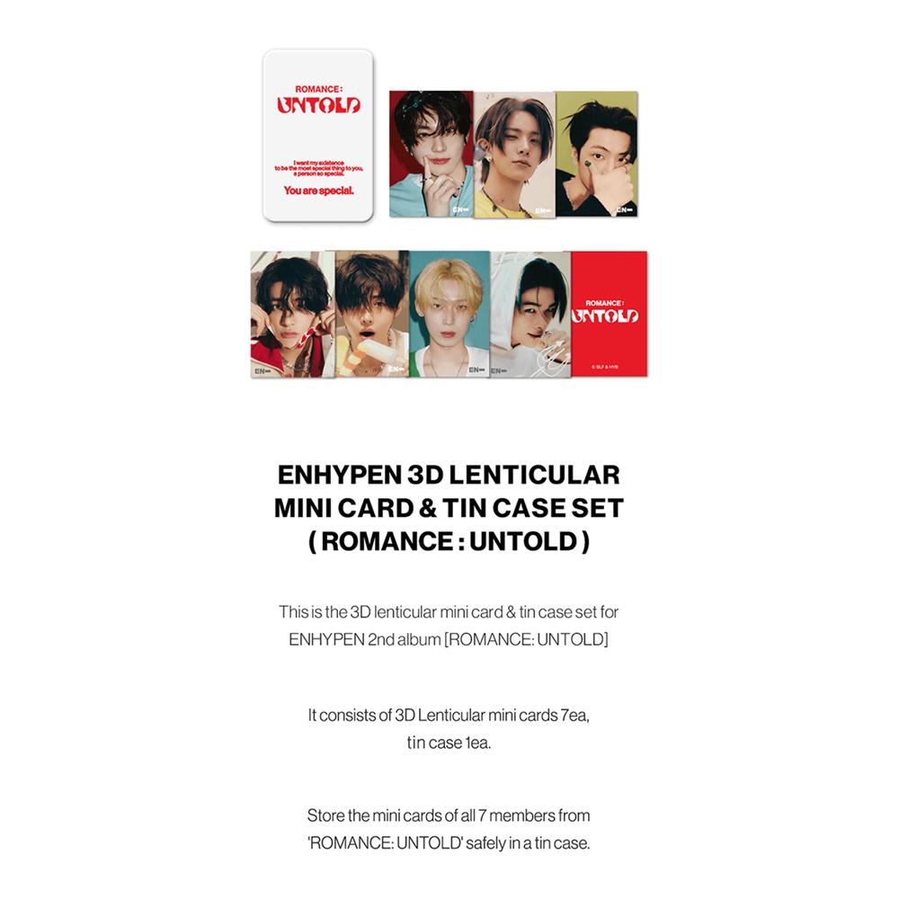 ENHYPEN Lenticular Mini Card & Tin Case Set (ROMANCE : UNTOLD)