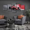 5Pcs Rustic F1 Racing Car House Paitings Sports Car Wall Art Poster Home Decor 5 Panel Room Decor Modern Abstract Paintings