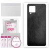apgo Protective Skin Sticker for the Back Compatible with Samsung Galaxy A42 5G, Wrap Film, Foil, Vinyl - Pattern Black Leather