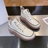 High-top Small White Shoes Women's 2024 Autumn New Big Toe Shoes Comfortable Breathable Thick-soled Casual Sneakers