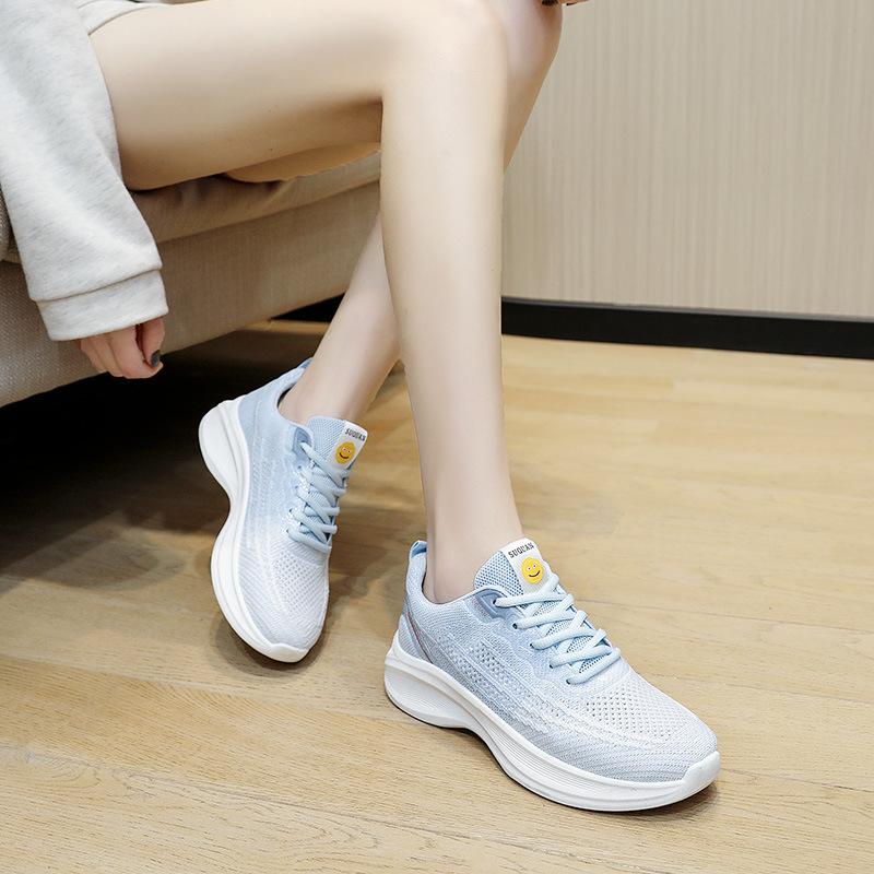 Women's Thick Sole Sneakers 2024 Summer New Mesh Breathability Deodorization Women Versatile Fashion Spring Sports Running Shoes