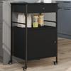 Black Kitchen Trolley 56x43x89.5 Cm Engineered Wood