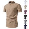 Men's Spring Summer Casual Slim Solid Color Stand Collar Button Collar Short Sleeve Men's Polo Shirts Men's Tops