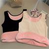 2024 Autumn Winter Warm Women Vest Ladies T-shirt Undershirt Fleece Tank Top Underwear Thick All-match Thermal Sleeveless Lingerie