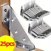 25-Piece Heavy Duty Stainless Steel Angular Support - 90 ° Right Angle Support Cabinets and Furniture, Multifunctional Industrial Hardware