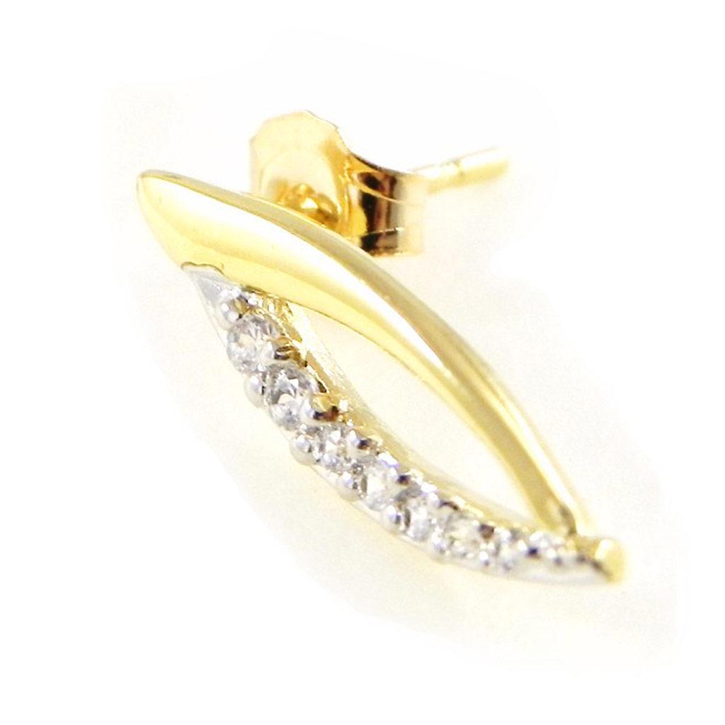 Les Trésors De Lily [F1296] - Gold Plated 'Darling' Earrings Golden White - 6x17 Mm