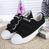 New Low Top Breathable Hook & Loop Women's Canvas Shoes Flat Solid Color Student Shoes Trendy Women's Shoes Sneakers