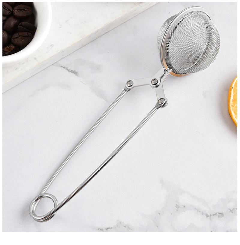 1Pc Stainless Steel Handle Tea Ball Tea Clip To Make Tea Mesh Filter Seasoning Mesh Leakage Ball Clip Easy To Make Tea Ball